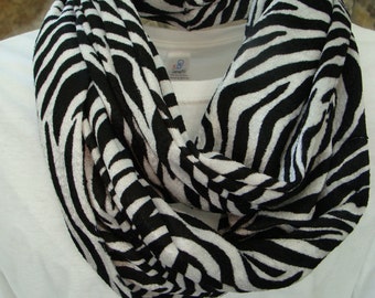 Zazzy Zebra Infinity Scarf, Circle Scarf