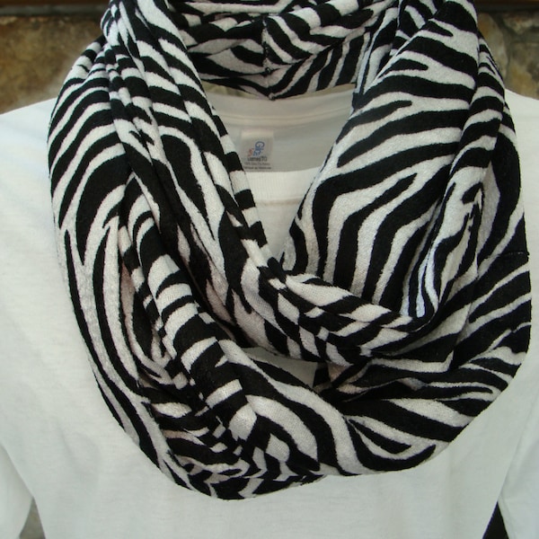 Zazzy Zebra Infinity Scarf, Circle Scarf