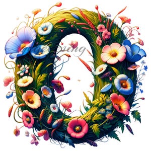 Letra O (Png), Diseño de sublimación de la letra O, Femenino, Letra O de primavera, Letra O de flor, Clipart, Linda fuente de letra O para primavera