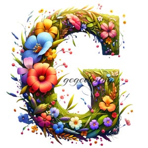 Letra G (Png), Diseño de sublimación de la letra G, Femenino, Letra G de primavera, Letra G de flor, Clipart, Linda fuente de letra G para primavera