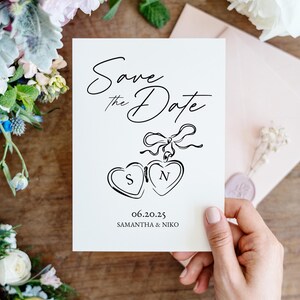 Minimal Save the Date Template - Editable in Canva - Modern Wedding Invitation - Instant Download