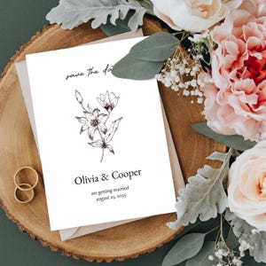 Minimal Save the Date Template - Editable in Canva - Hand-drawn Wedding Invitation - Instant Download