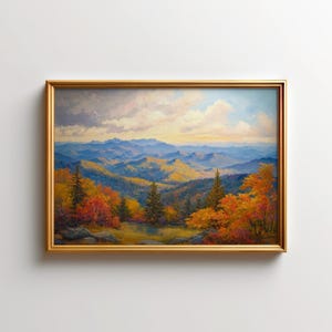 Autumn Shenandoah Painting | Shenandoah National Park Wall Art | Blue Ridge Mountains Virginia Landscape Decor | Appalachian Art Print