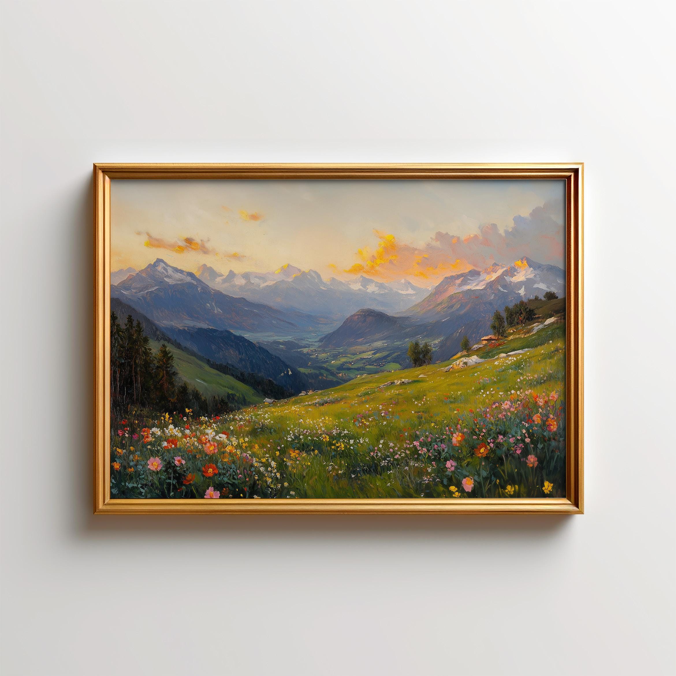 アルプスの山の絵画 - Etsy 日本