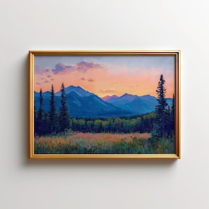 Weißer Berg Druck, New Hampshire Landschaft Wandkunst, Frühling Sonnenuntergang Gemälde Natur Dekor, Weißer Berg National Forest Kunstdruck