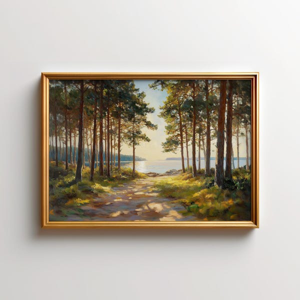Lake Lake Kunstdruck - Morgen Sonnenlicht Wald See Druck