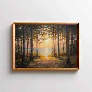Lake Superior Painting, Minnesota Wall Art, Sunshine at Lake Superior National Forest, Nature Prints of Minnesota