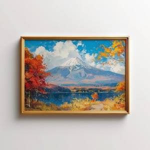 Mt.Fuji oil painting 富士山の絵　油絵　JAPAN Oil painting of Mount Fuji in Japan on Craiyon
