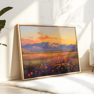 Anza-Borrego Desert Art Print, Sunset Wildflower Meadow Wall Art, California Landscape Decor for Home image 2