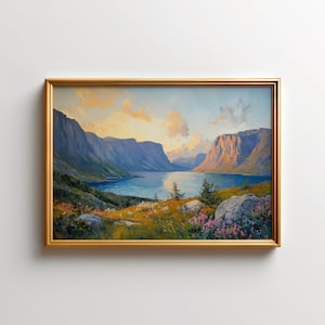 Gros Morne Sunset Print, Newfoundland Fjord Landscape Wall Art