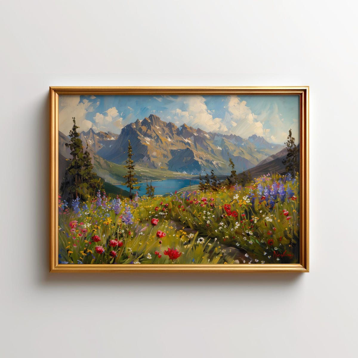 Rocky Mountain Print - Wildflowers Painting, Colorado Wall Art, Mountain Landscape Art, Nature Decor, Floral Print - Etsy