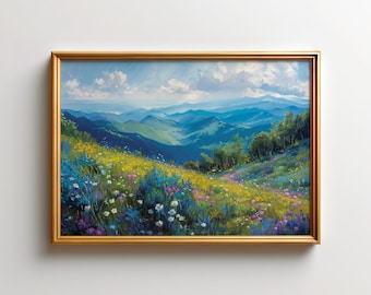 Blue Ridge Mountain Wildflower Art Print – Tennessee Landscape Painting