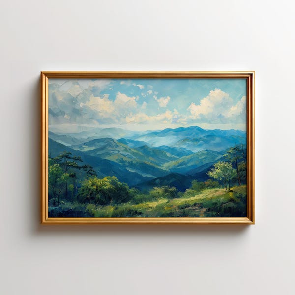 Blue Ridge Mountains Print of North Carolina Landscape Wall Art, Appalachian Highlands Poster