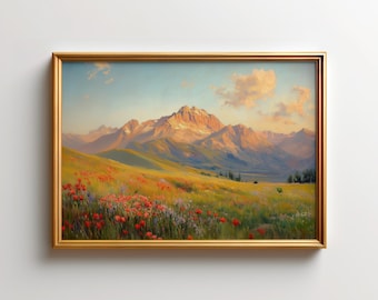 Rocky Mountain Wildflower Art Print, Colorado Landscape Wall Art Decor for Home