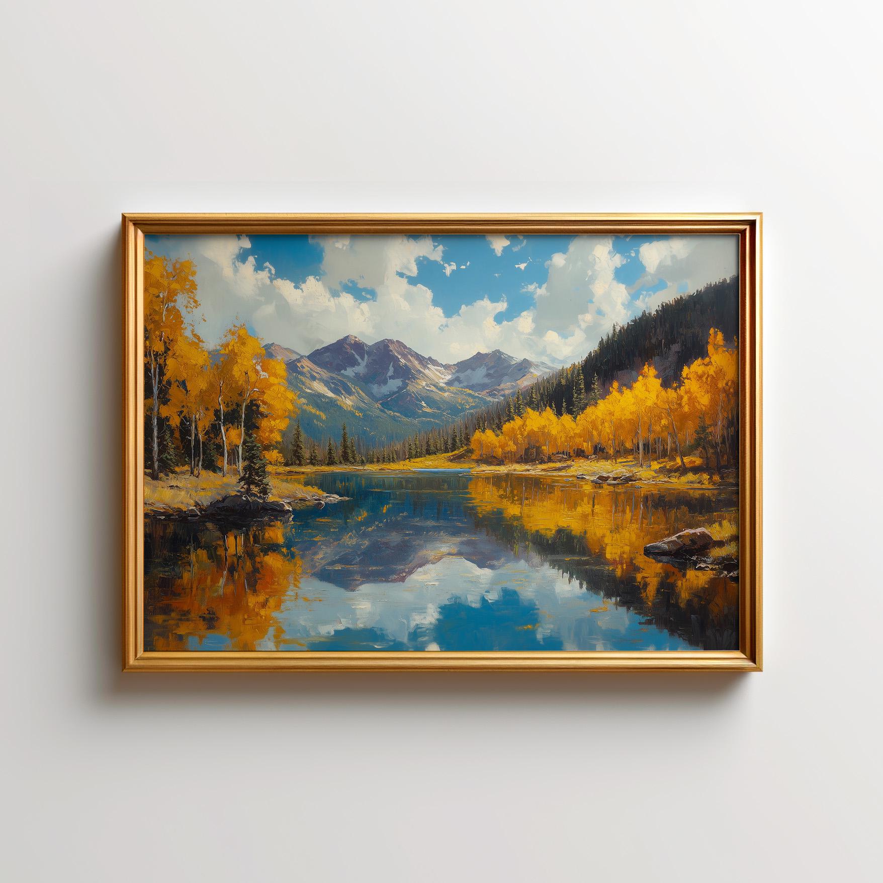 Pike San Isabel Painting, Mount Elbert Colorado Wall Art, Colorado  Landscape Cottage Decor, Pike San Isabel National Forest Art Print, image size:1756x1756