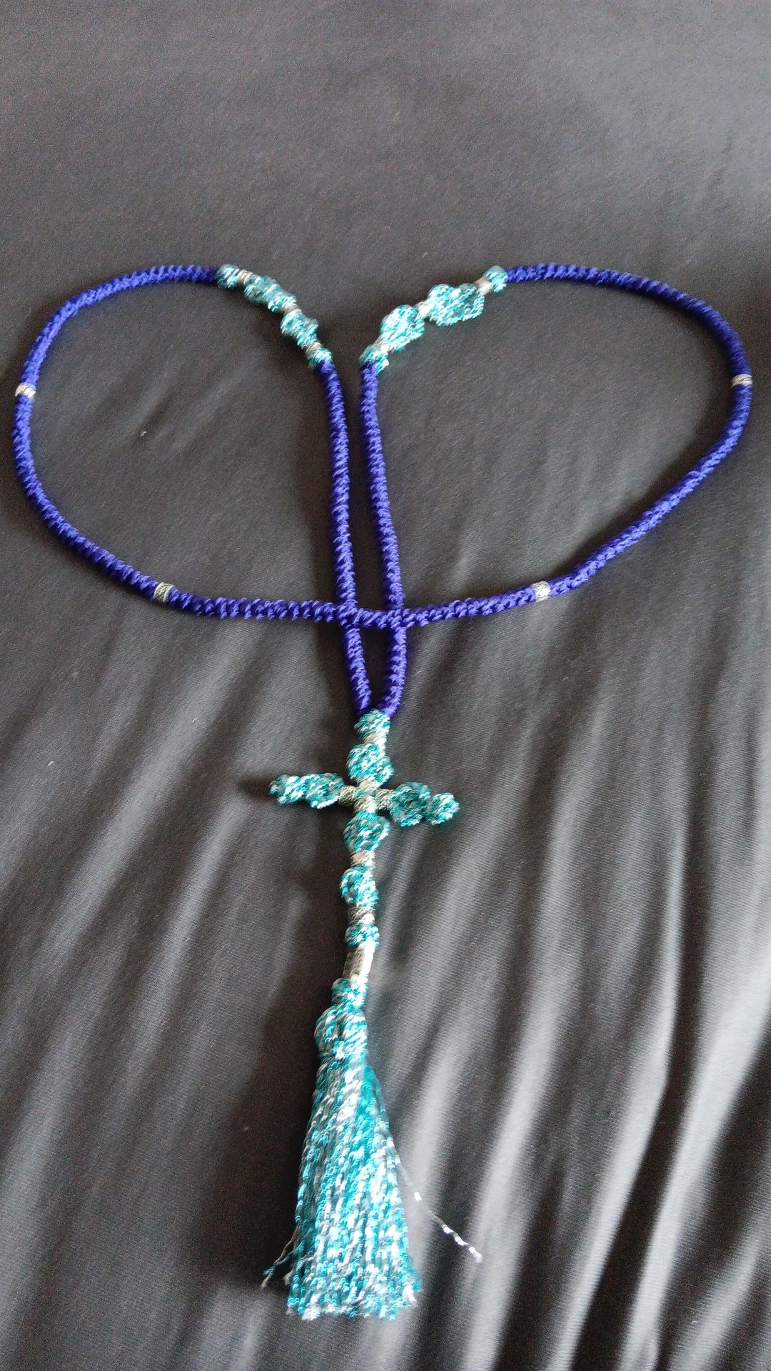 Grieks Rope 250 Knots Greek Orthodox Prayer Rope Komboskini (silk Thread and Silver ...