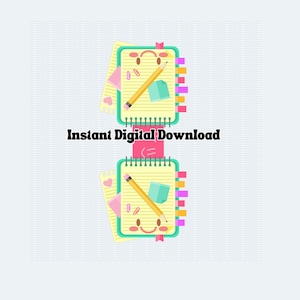 File digitale, segnalibro magnetico, quaderno, ritorno a scuola, matita, Bookish, segnalibro, idea regalo. fare e prendere