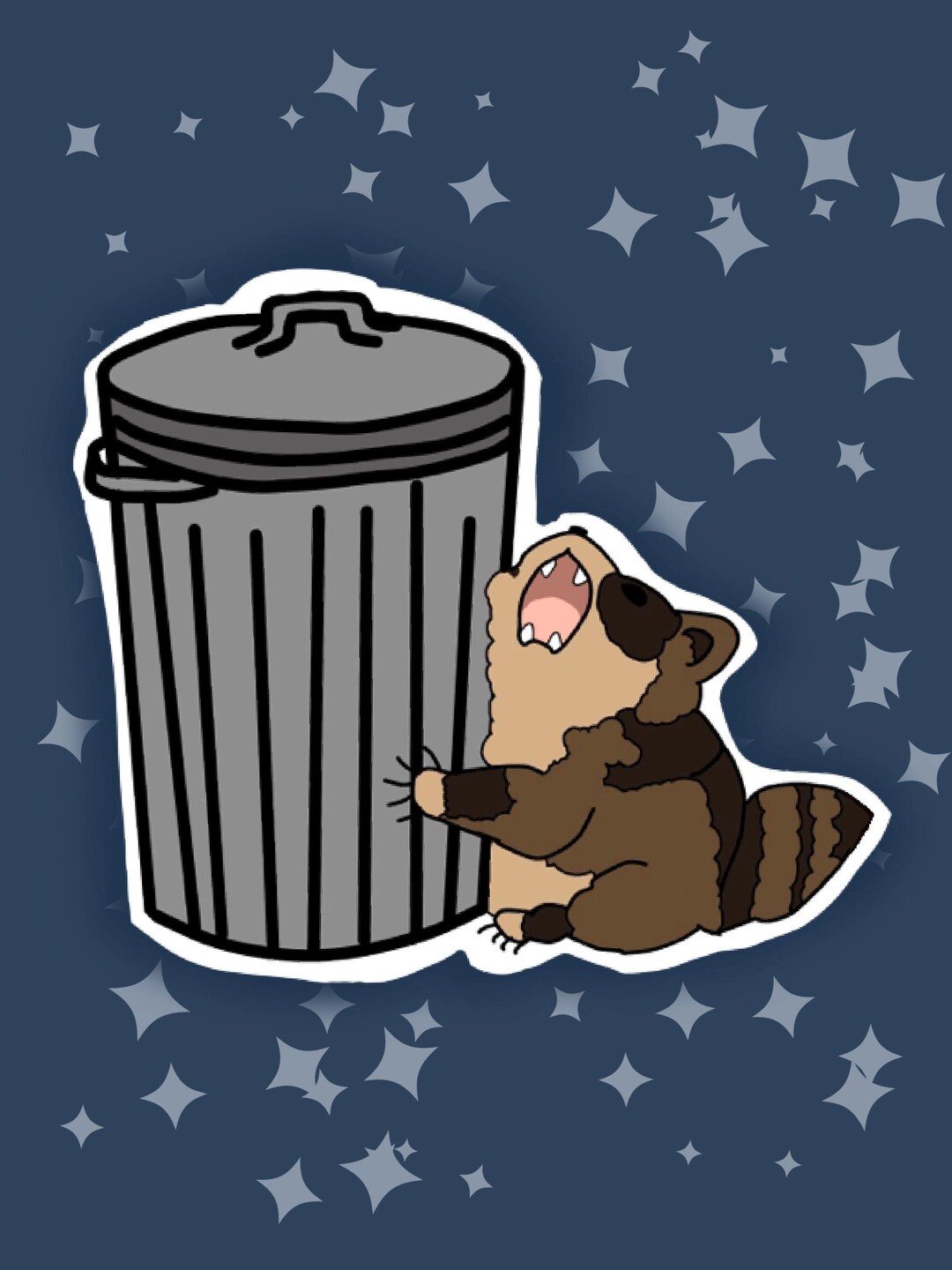 Screaming Raccoon Vinyl Sticker: Funny Trash Panda Art - Etsy