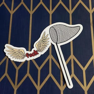 Adesivo de rede de borboletas Adesivo de foda alado Humor adulto engraçado Adesivo ousado Presente exclusivo Design engraçado Decoração caprichosa Adesivo de humor adulto