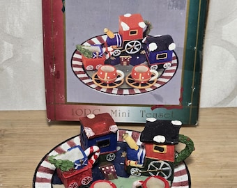 Mini Christmas Train Tea Set: 10-Piece Collectibles