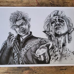 Baldur&#39;s Gate 3 Astarion A4 Art Print
