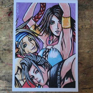 Final Fantasy X-2 The Gullwings A5 Art Print