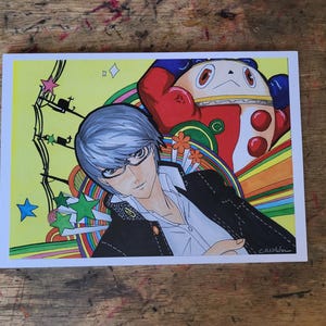 Persona 4 Teddie and Yu A5 Art Print