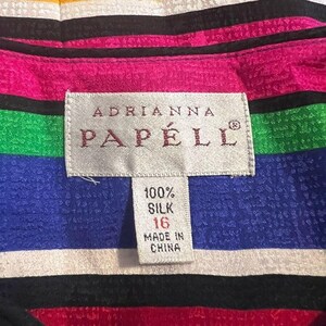 Vintage Adrianna Papell Size 16 100% Silk 2 Piece Skirt Shoulder Pad Button Set image 3