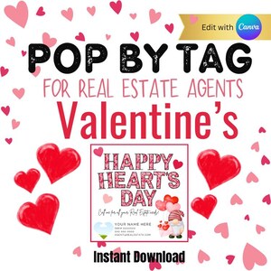 Makler Pop By Tag | Valentinstag Bearbeitbare Pop By | Makler | Makler Pop By | 2025 Marketing Geschenk |  PRO-Version von Canva