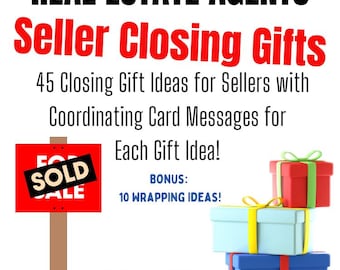 Realtor Closing Gift Ideas for Sellers, Card Messages (PDF File)