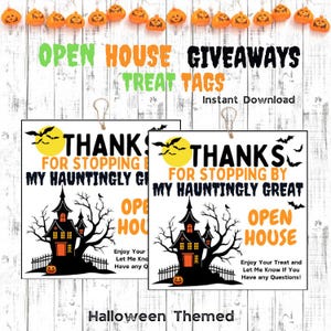 Realtor Printable Open House Giveaway Treat Tag, Realtor Pop By Tags, Real Estate Marketing, Halloween, Open House, Giveaways, Gift Tag