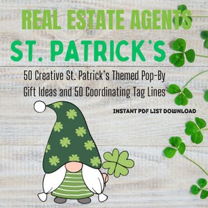 St. Patrick's Day Pop-By Geschenkideen für Makler: 50 druckbare Tag Lines (PDF-Liste)