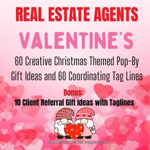60 kreative Pop-By-Geschenkideen zum Valentinstag mit 60 koordinierenden Tag-Linien, Realtor Marketing, Printable, Geschenke, Makler