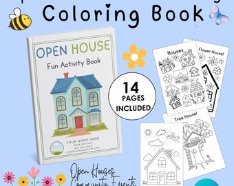Open House Coloring Book: Real Estate Agent Canva Template (PDF Downloadable Booklet)