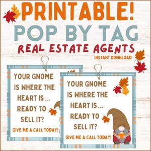 Printable &quot;Ready to Sell&quot; Real Estate Pop-By Tag, Realtor Pop By Tag, Real Estate Marketing, Fall Themed, Giveaway, Pop By, Realtor