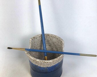 Handmade Ceramic Brush Holder: Watercolor Pottery Cup, Artist Gift - Etsy