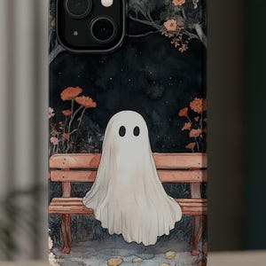 Cute Ghost iphone case,Aesthetic Halloween Ghost Phone Case, Cute Ghost fit for iPhone 16 15 14 13 12 11 pro magsafe artistic halloween case