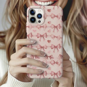 Soft girl aesthetics phone case for iphone 16 15 14 13 12 11 pro magsafe  Pink bow coquette lovers gift Heart love lovely phone case iphone