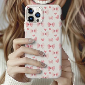 Soft girl aesthetics phone case for iphone 16 15 14 13 12 11 pro magsafe  Pink bow coquette lovers gift Heart love lovely phone case iphone