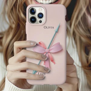 Custom pink bow phone case Soft girl aesthetics phone case for iphone 16 15 14 13 12 11 pro magsafe personalized lovers phone case