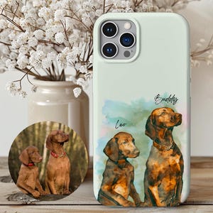Custom watercolor pet portrait phone case Custom pet portrait phone case pet phone case iPhone 16 15 14 13 Custom Pet Portrait  from Photo