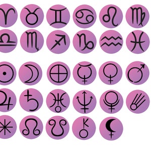 Astrology Stickers 12 Signs plus Planets and Extras