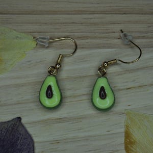 cute green avocado earrings