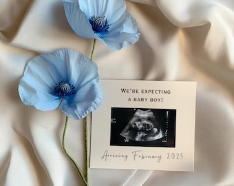 Baby Boy Pregnancy Announcement Digital Baby Announcement Boy Gender Reveal Social Media Reveal Editable Template Its a Boy Little Brother