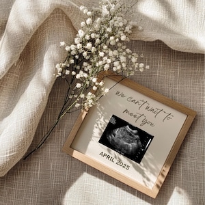 Neutralne ogłoszenie o ciąży Cyfrowe proste minimalistyczne ogłoszenie o dziecku Edytowalny szablon do mediów społecznościowych ujawniający dziecko Instagram Ciąża