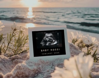 Beach Pregnancy Announcement Digital Summer Baby Announcement Editable Social Media Template Pregnancy Gender Neutral