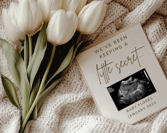 Faire-part de grossesse minimaliste simple Modèle de faire-part de grossesse numérique pour bébé bohème neutre en matière de genre