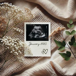 Minimalist Digital Pregnancy Announcement Simple Neutral Baby Announcement Editable Social Media Baby Reveal Template Instagram Pregnancy