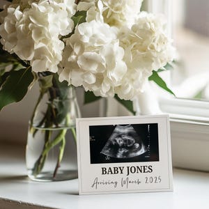 Simple Minimalist Pregnancy Announcement Digital, Gender Neutral Boho Baby Announcement, Modern Editable Social Media Baby Reveal Template