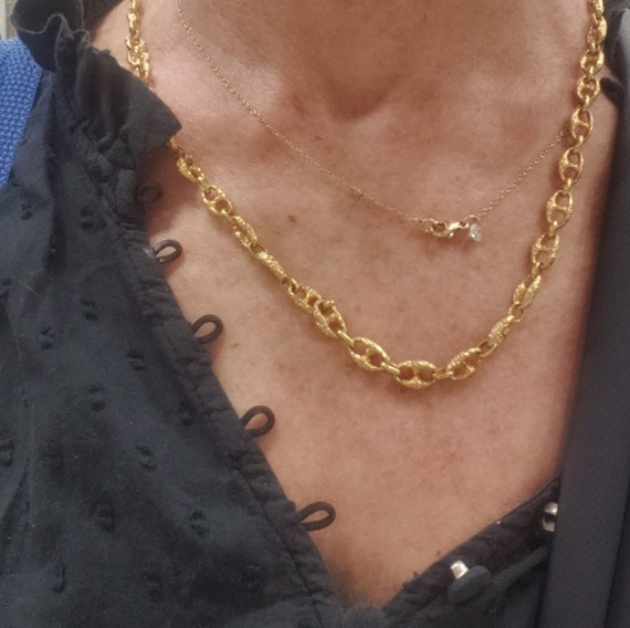 Amazing Textured Puffed Mainer (Gucci) Chain - image 2